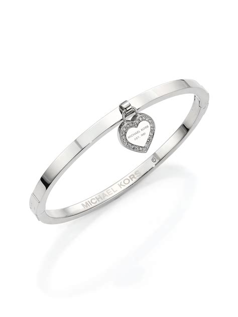 michael kors heart bracelet silvwr bangle|michael kors bracelet sale.